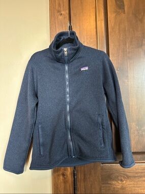 Patagonia Navy Full-Zip Fleece Jacket with Stand Collar-Small (7/8)